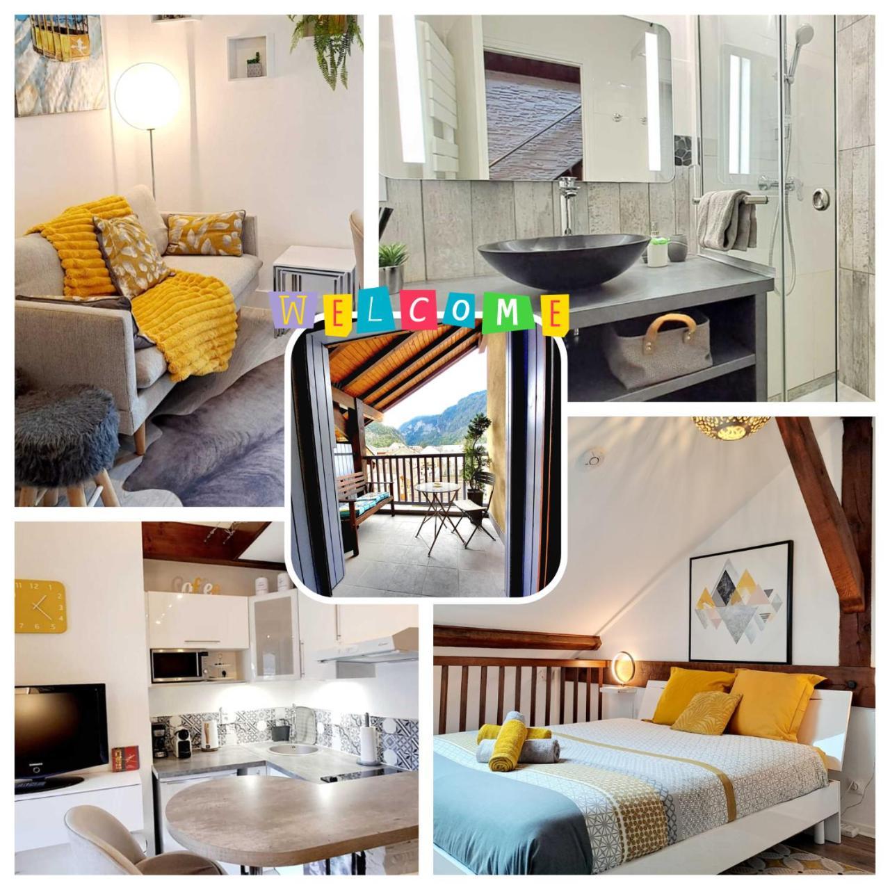 Yellow Home-by So'SerenityHome-balcon vue montagne-mezzanine Cluses Esterno foto